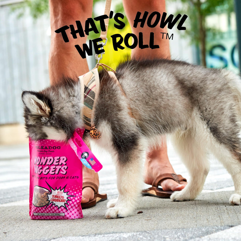 Polkadog Wonder Nuggets en envase de 10 oz para almacenar y mantener frescura.