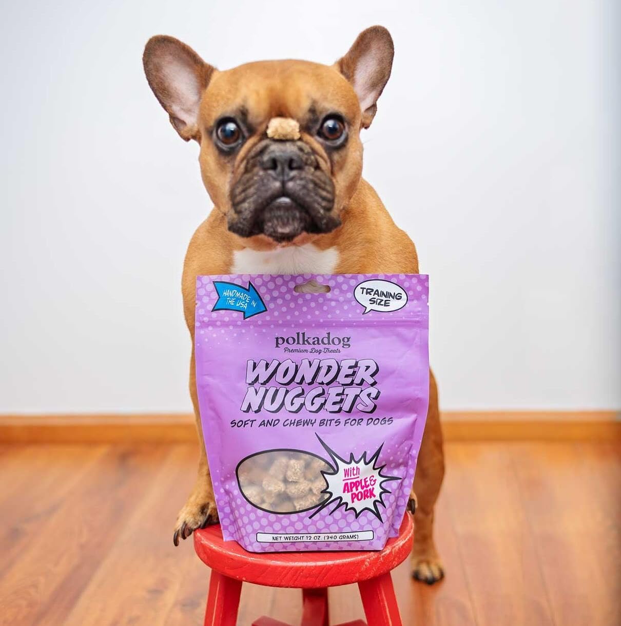 Elaborado en Estados Unidos con cuidado artesanal en Polkadog Wonder Nuggets.