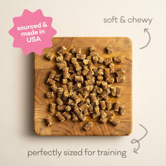 Polkadog Wonder Nuggets con textura suave, facil de masticar para todas las edades.