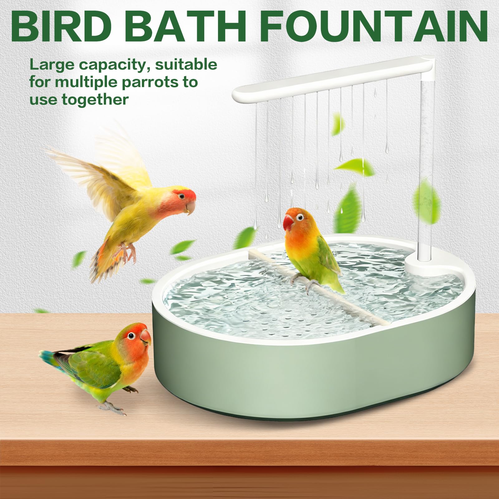Pomfaee bañera para aves, construcción duradera y segura