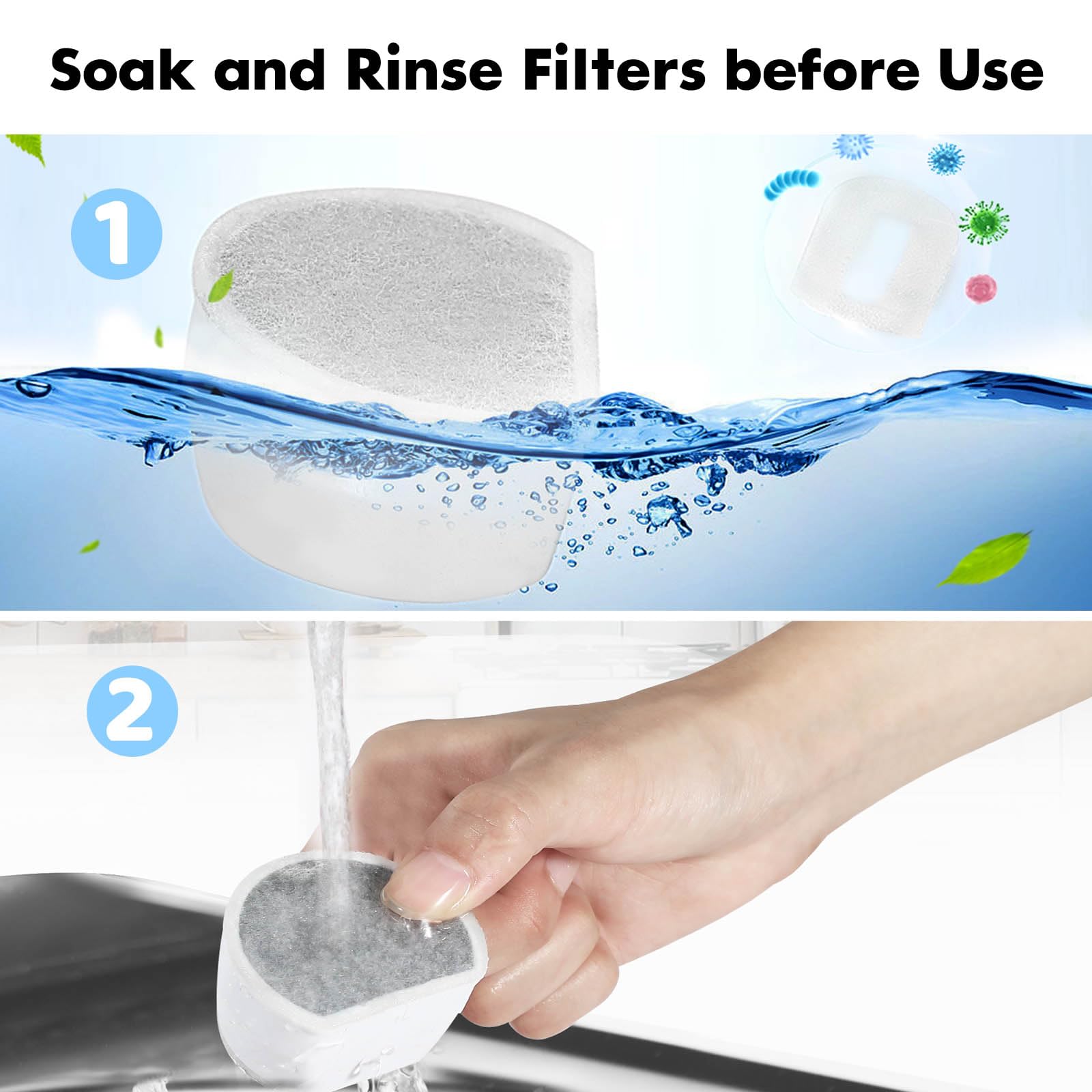 Reemplazo rápido de filtros Porens mantiene agua fresca.