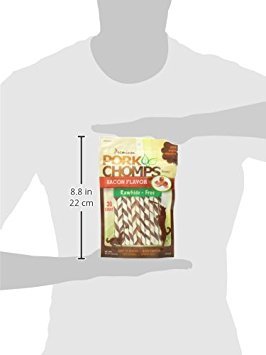 Pork Chomps Bacon Twists Mini, masticables para perros pequeños, duraderos y proteicos.