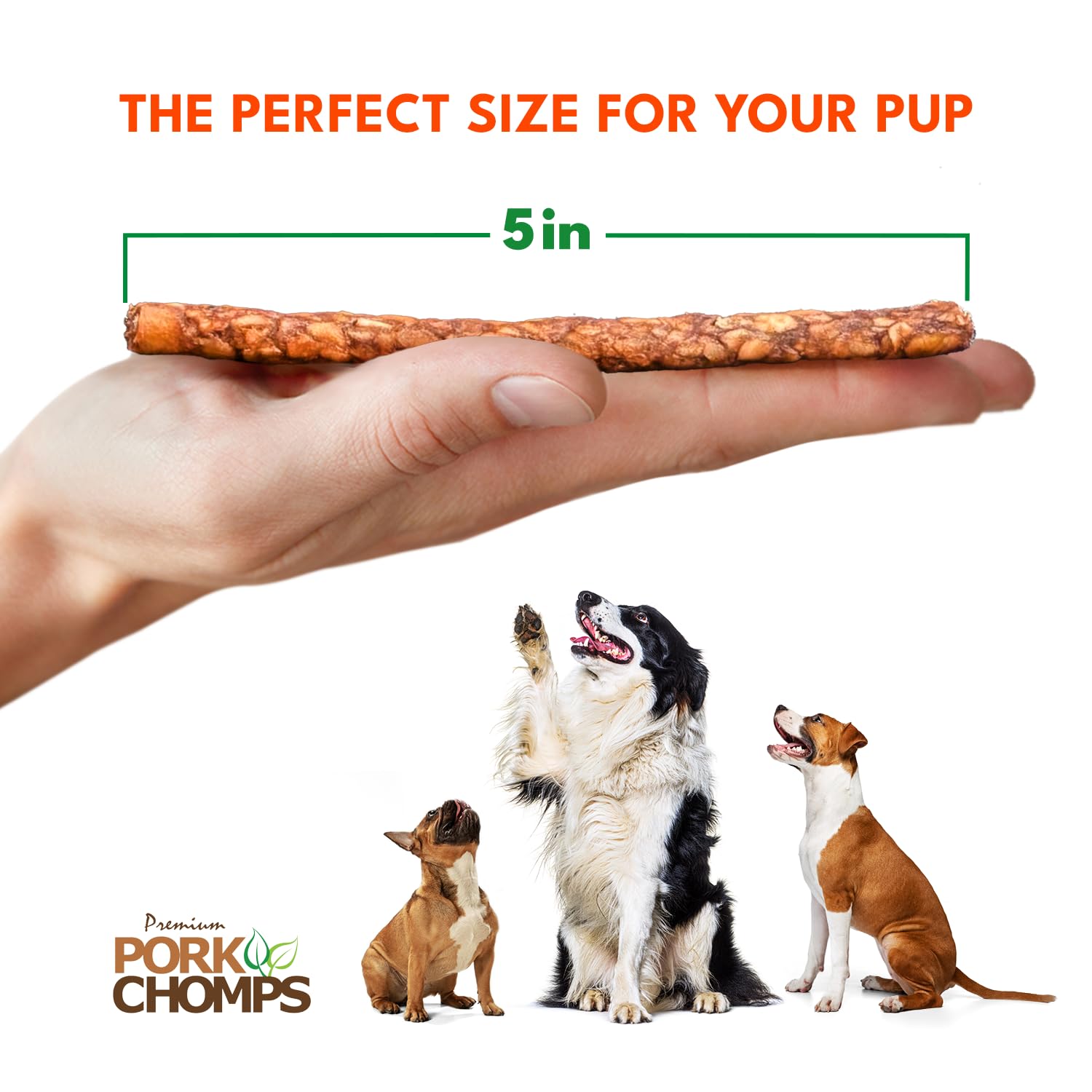 Bolsas reutilizables de Pork Chomps para conservar la frescura.