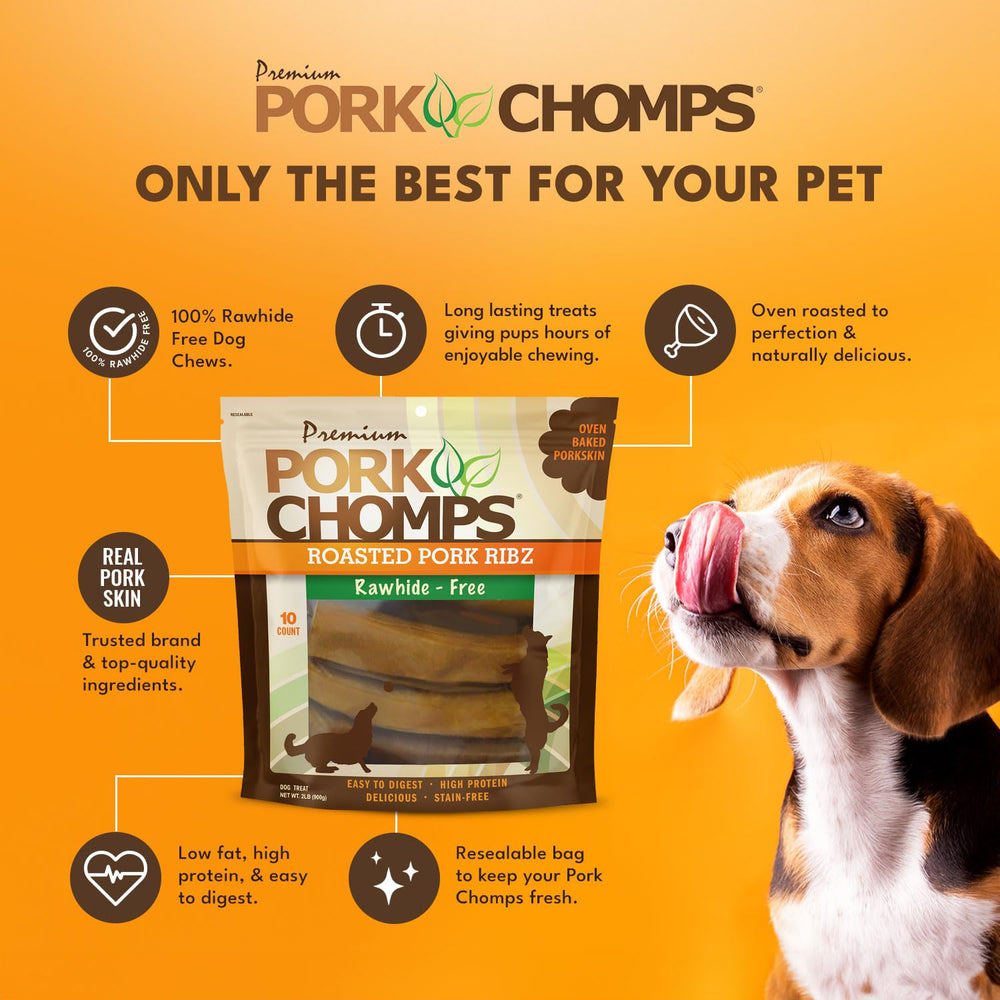 Pork Chomps masticables de cerdo asado, beneficios para la masticación y la digestión.