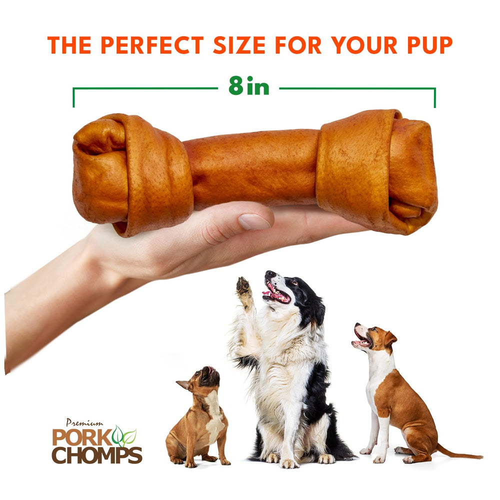 Pork Chomps masticacion larga cerdo, entretenimiento seguro para perros activos