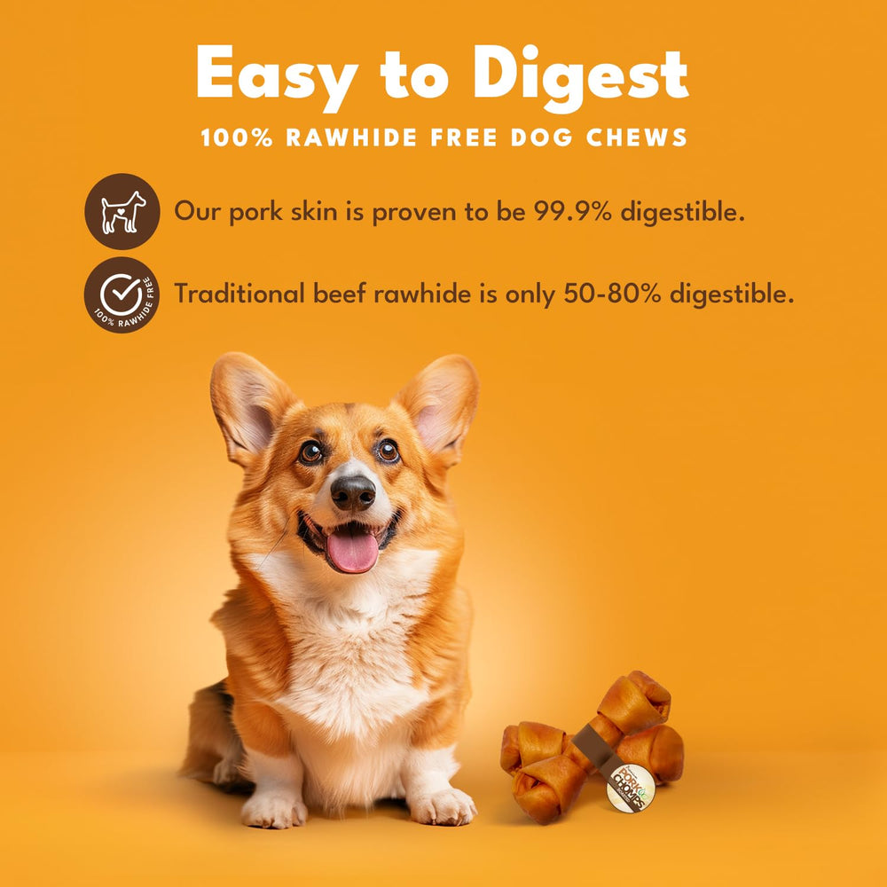 Pork Chomps nudo 8 pulgadas cerdo, snack sabroso y digestible para perros