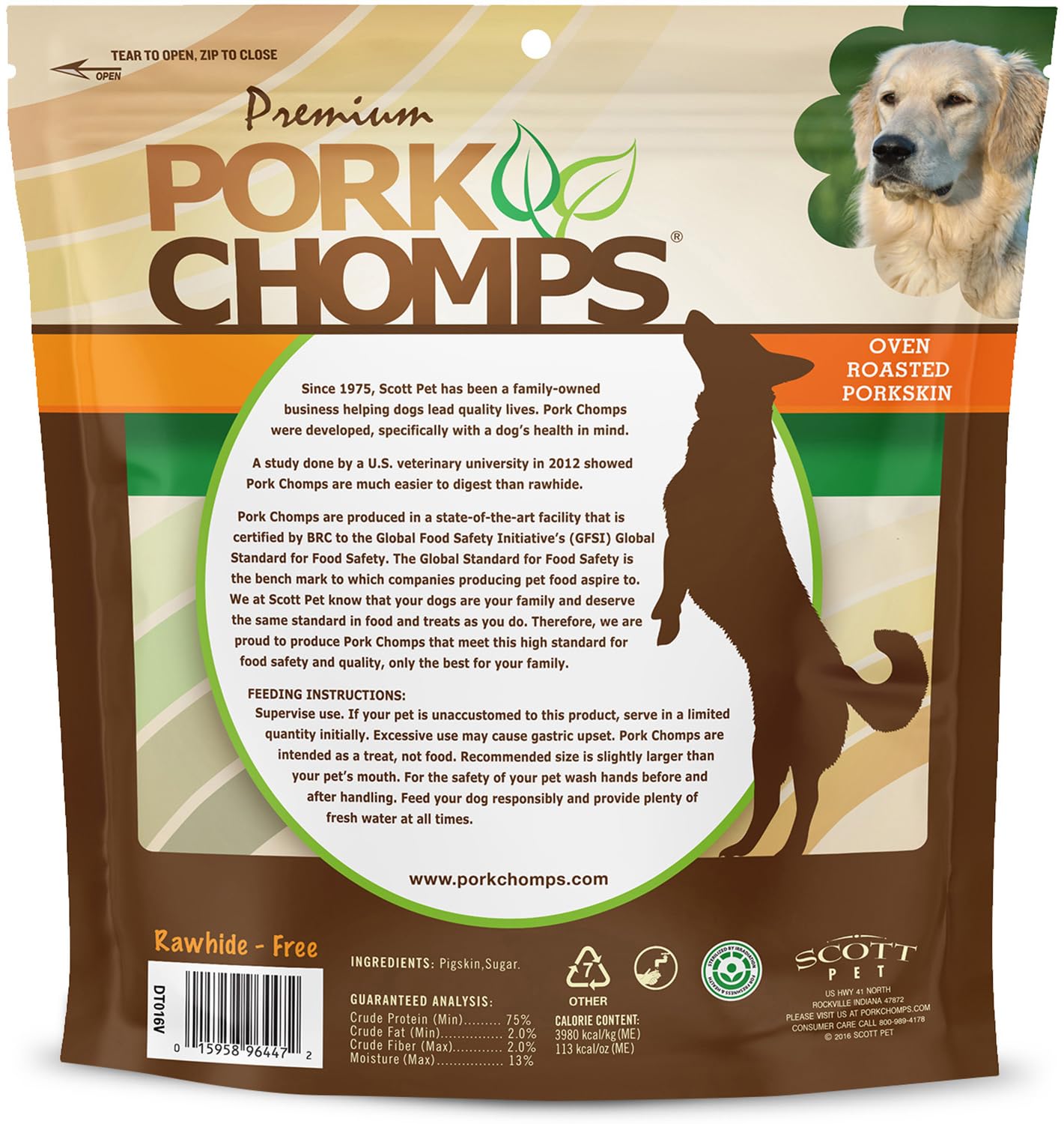 Pork Chomps perro disfrutando masticable, experiencia agradable y saludable.