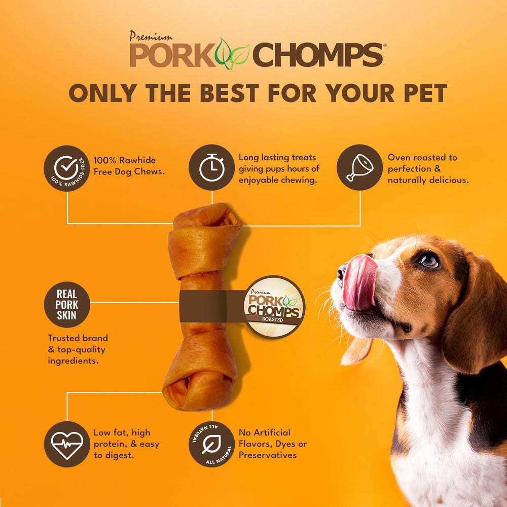 Pork Chomps piel cerdo asada ingredientes naturales, sabor auténtico para masticar