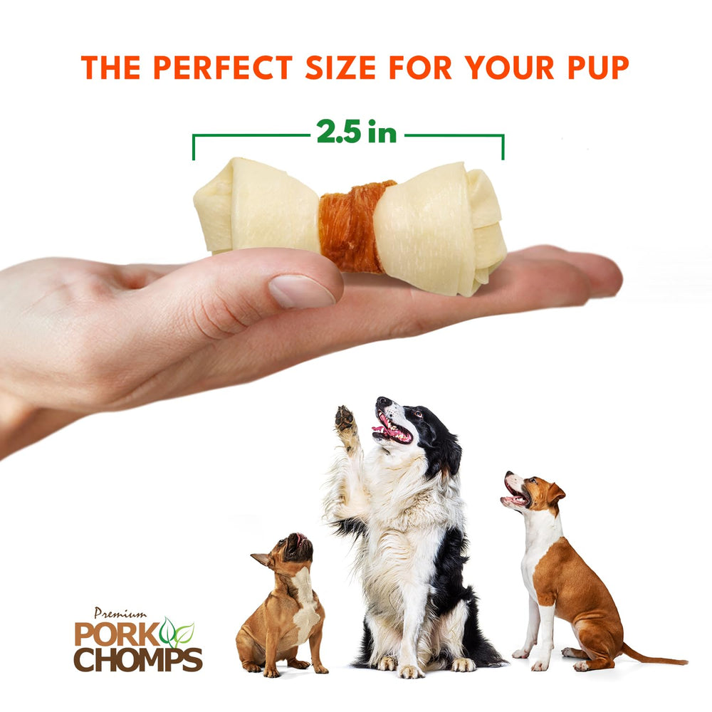Pork Chomps envoltura de pollo: sabor agradable para perros pequeños