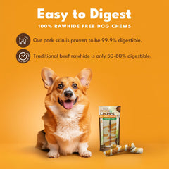Pork Chomps recubrimiento-pollo-real: snack sabroso para perros.