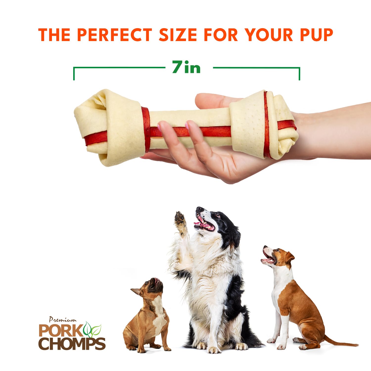 Pork Chomps sabor bacon: premio sabroso para perros