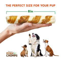 Pork Chomps tamaño-dos-unidades: ideal para entrenamiento y premios.