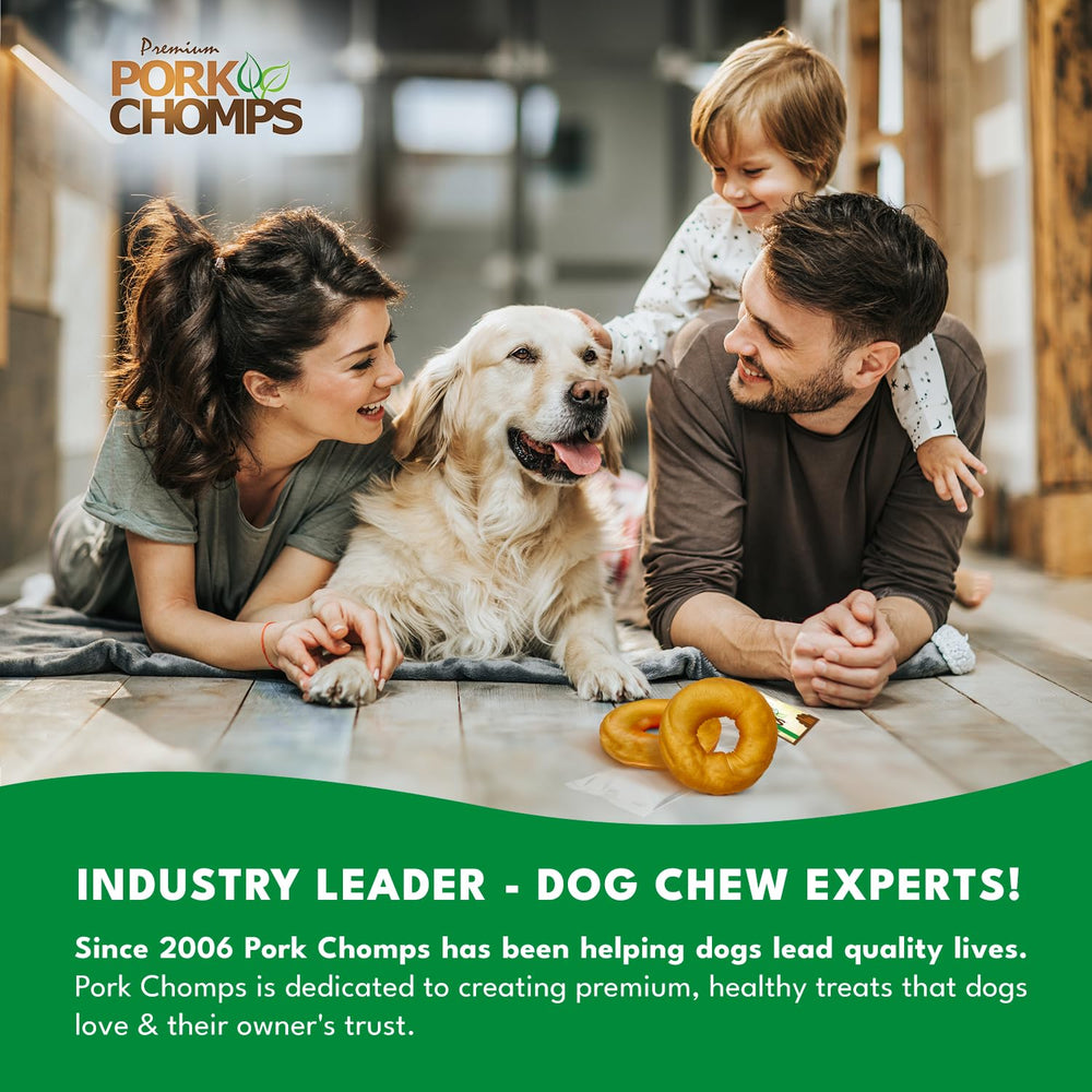Pork Chomps tamaño ideal para perros pequeños y medianos, masticación prolongada