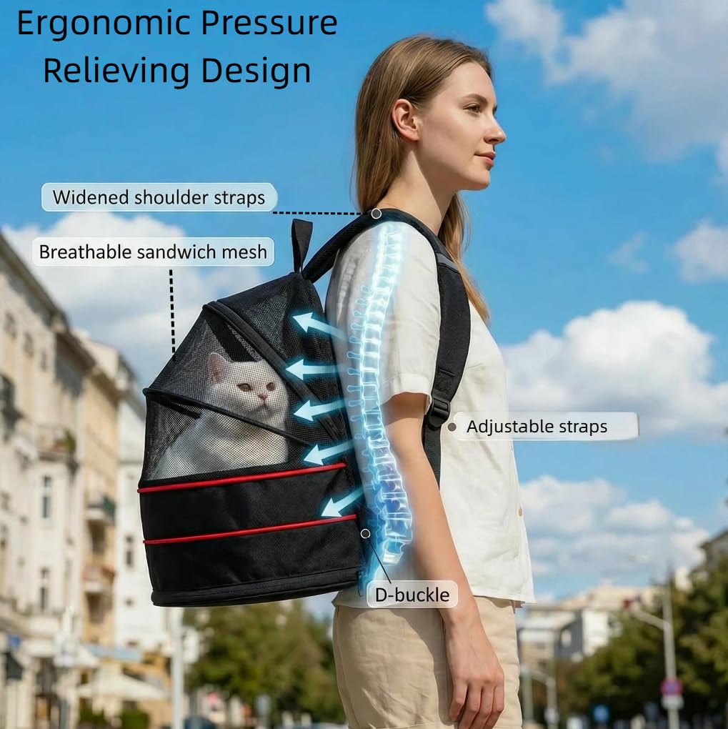 Portador mochila para perros, espalda, ajuste seguro y estructura duradera.