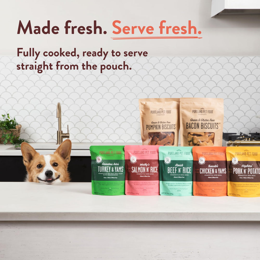 Portland Pet Food Company envase apto para microondas para calentar ligeramente