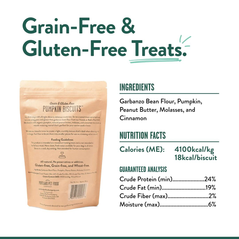 Portland Pet Food Company galletas de calabaza, grado humano y elaboración segura