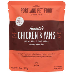 Portland Pet Food Company Tuxedo's Chicken & Yams, aroma agradable durante la comida