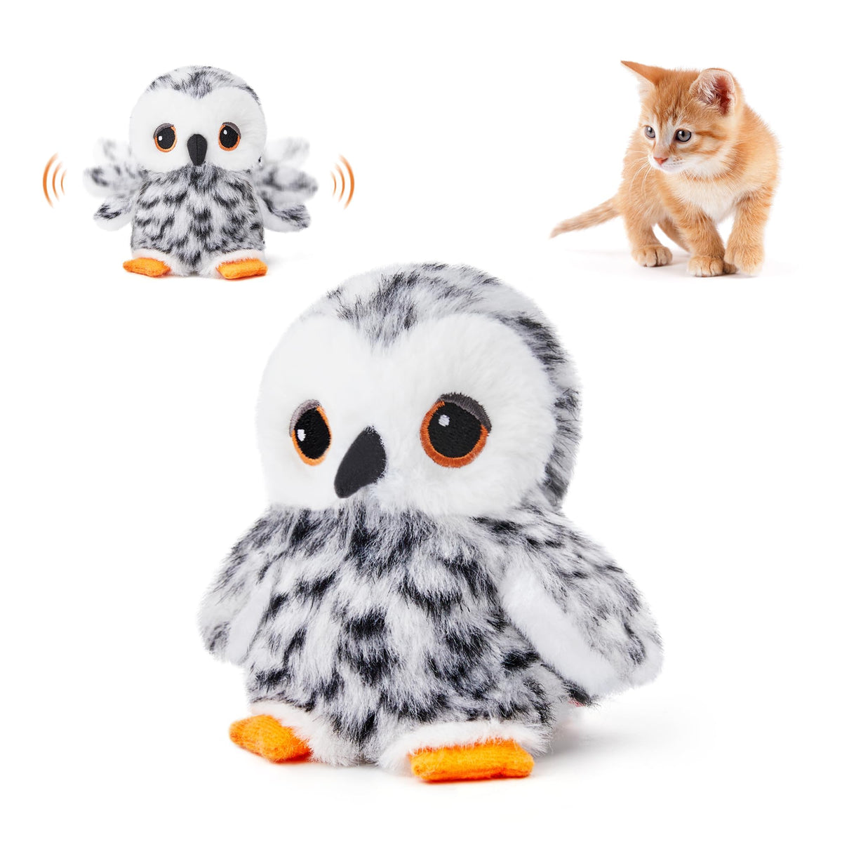 Potaroma buho-aletante para gatos, estimula juego activo y exploración.