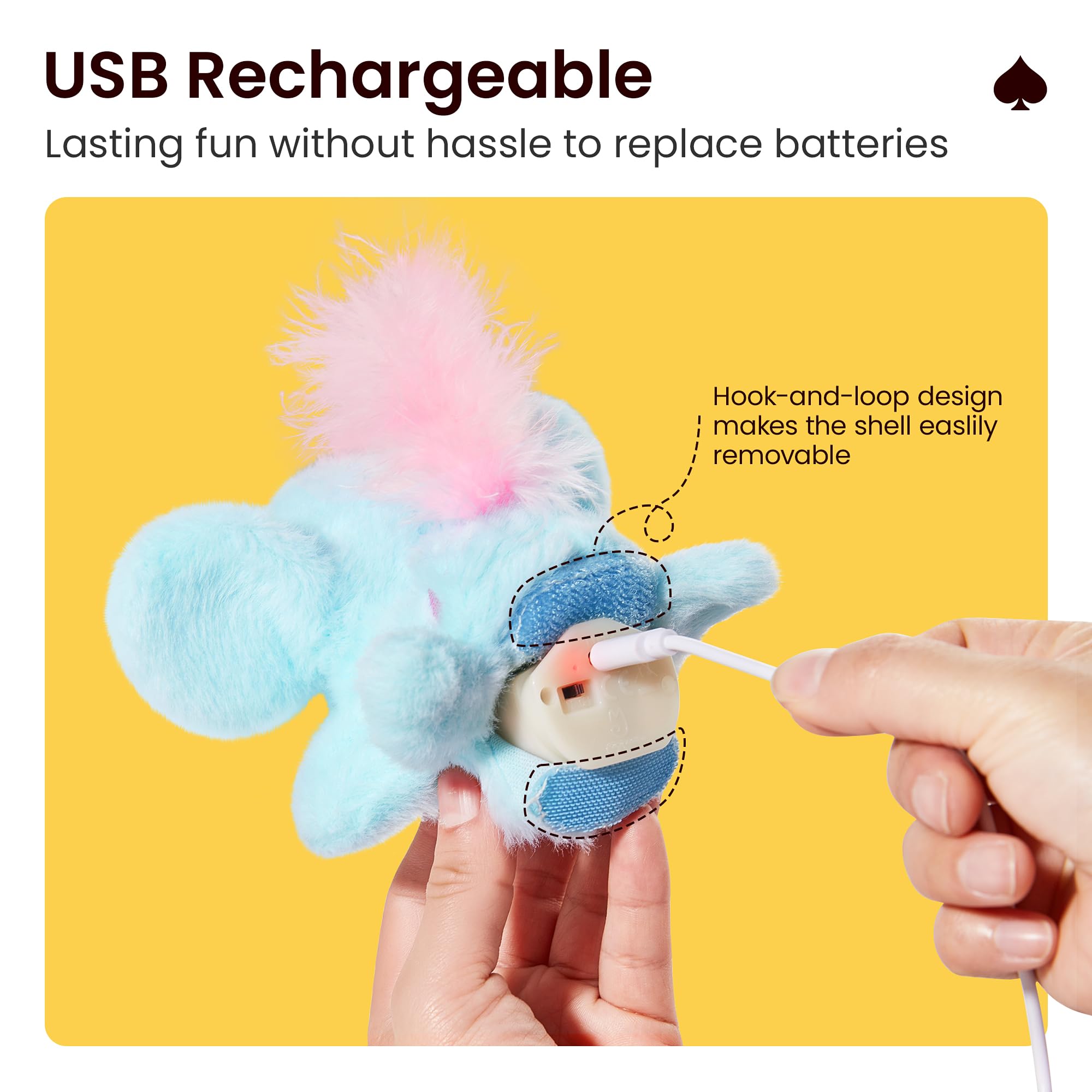 Potaroma elefante aleteante recargable por USB para juego continuo