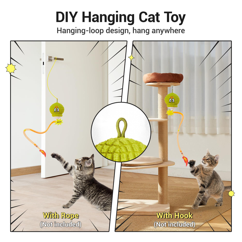 Potaroma juguete rodante recargable para gatos, sesiones de juego prolongadas.