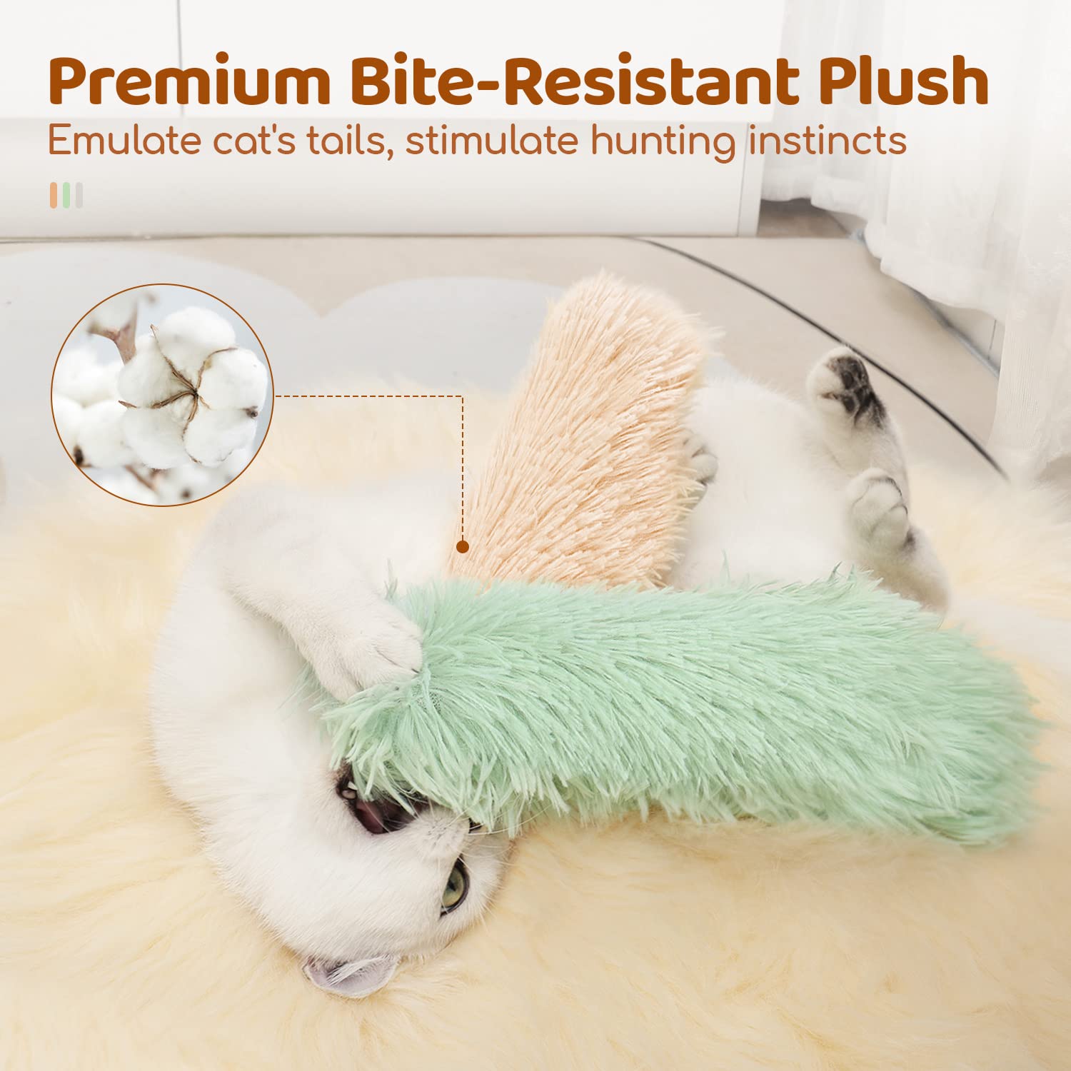 Potaroma juguete suave para gato para abrazar y morder con comodidad