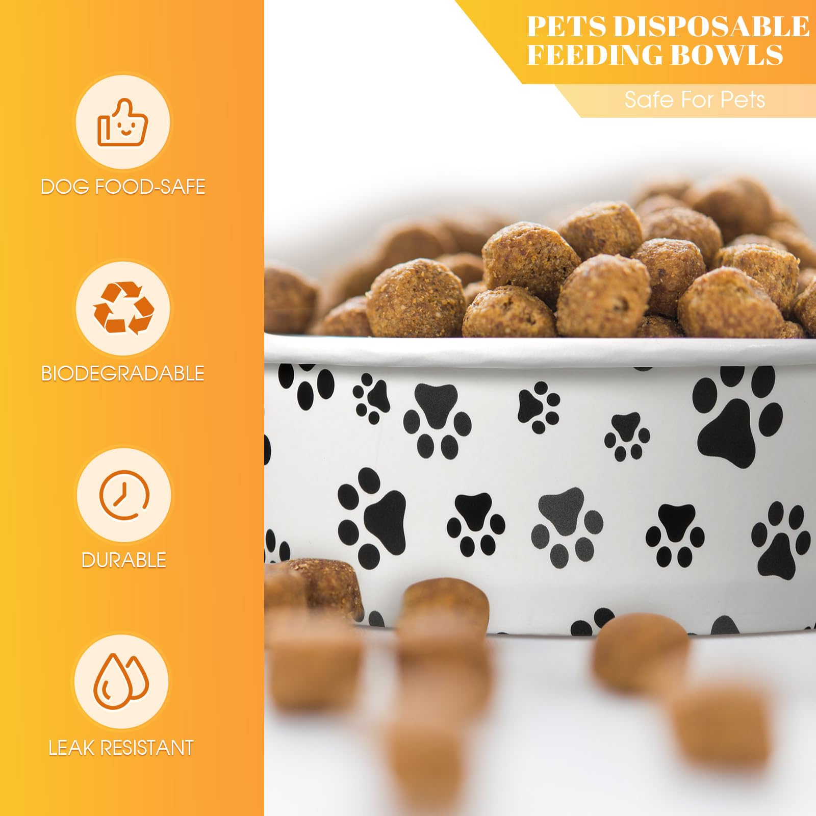 Cuenco Potchen desechable de papel, tamaño compacto para perros pequenos.