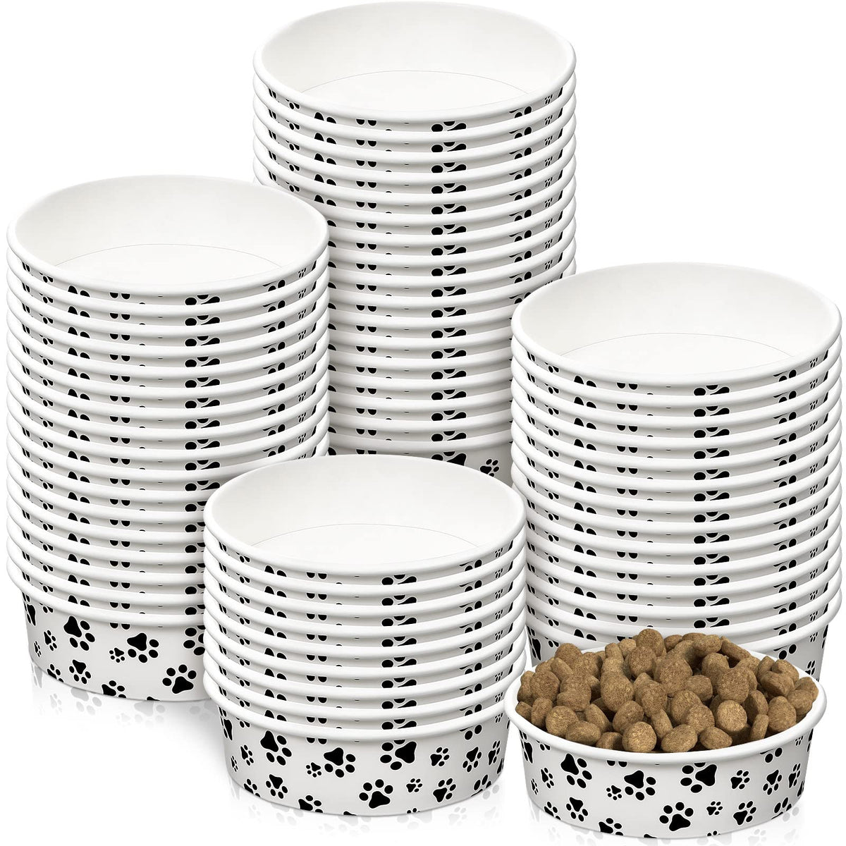 Potchen platos desechables para perro pequeño con patrón lindo, ideal para viajes o uso diario.