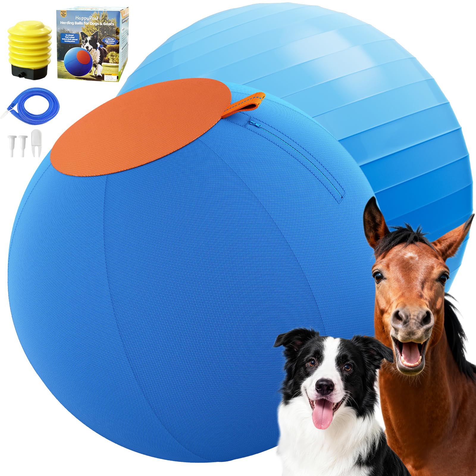 povee Happypaw, pelota de pastoreo para perros en acción, estimula instintos y diversión.