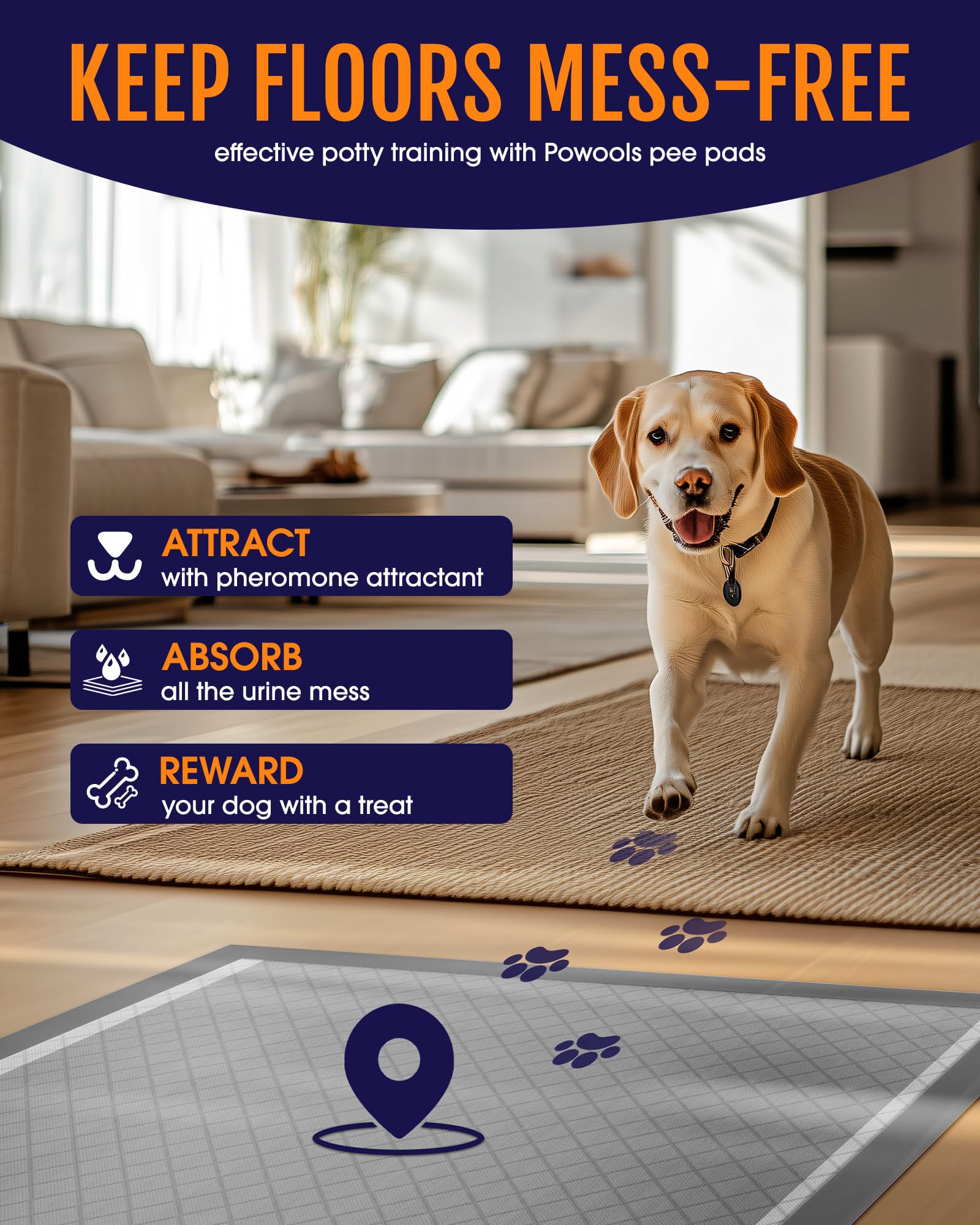 Powools almohadilla para cachorros sin fragancias, adecuada para mascotas sensibles.