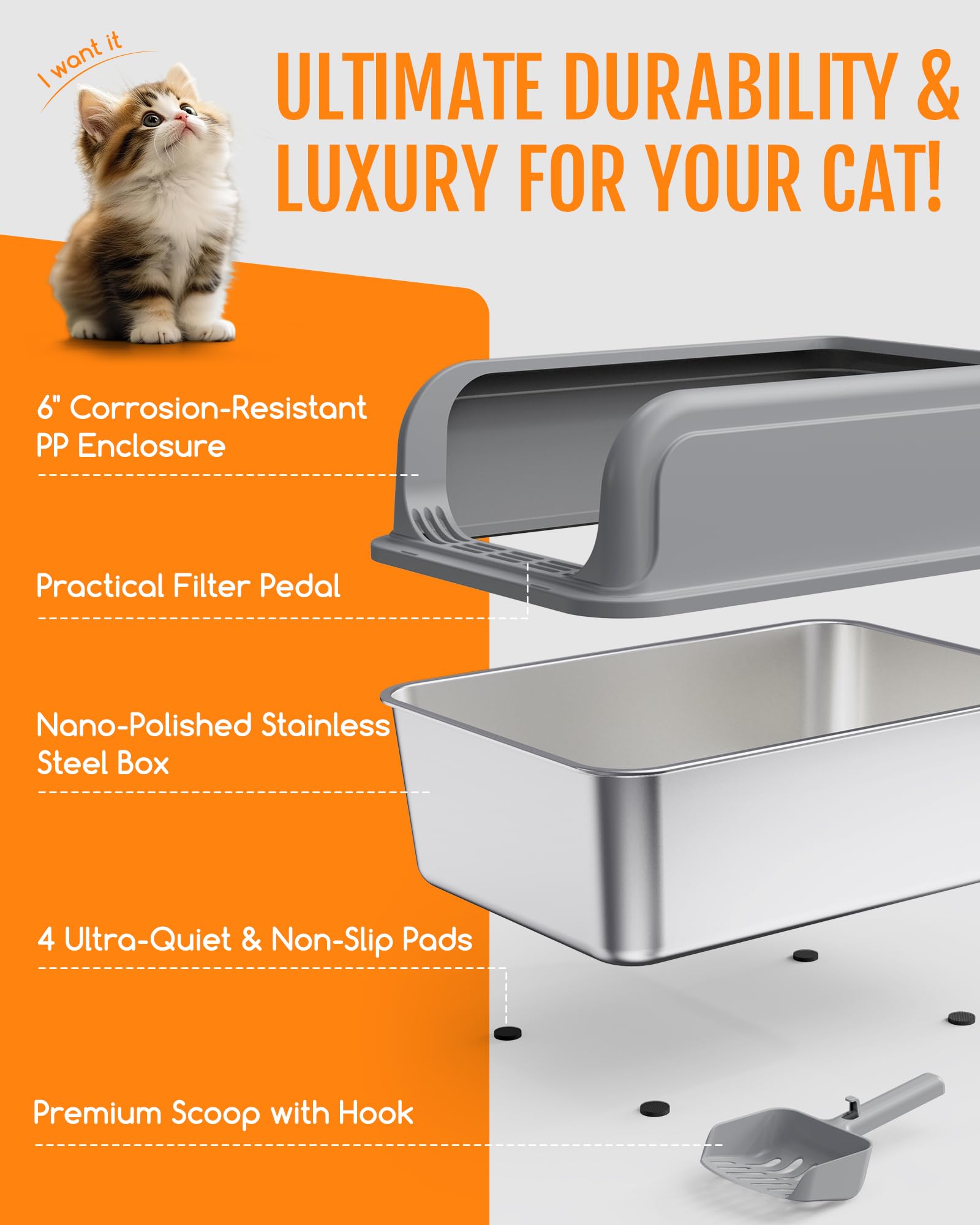 Powools caja con tres tallas para gatitos y gatos adultos.