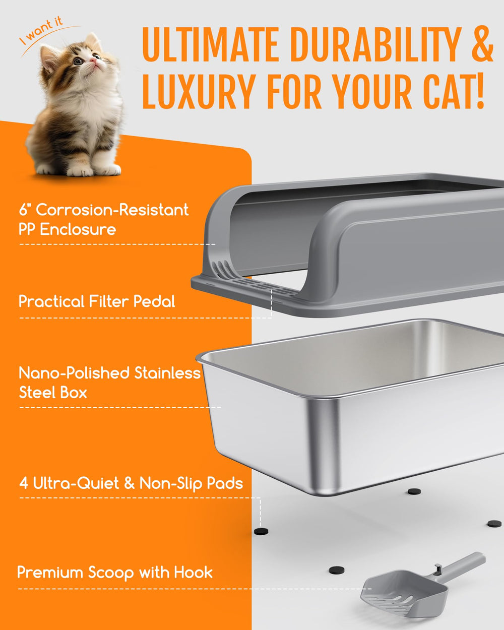 Powools caja con tres tallas para gatitos y gatos adultos.