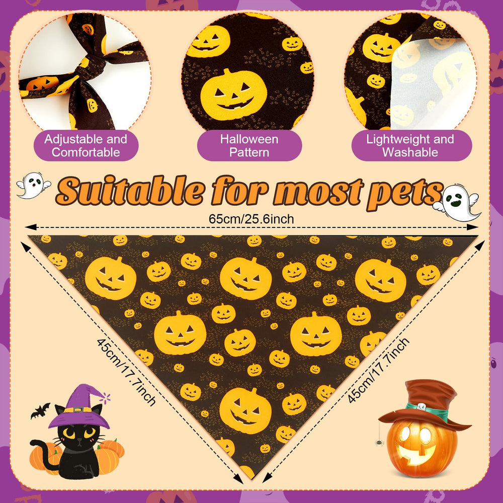 Bandana de Halloween de Preboun con gato negro, añade estilo a tus paseos