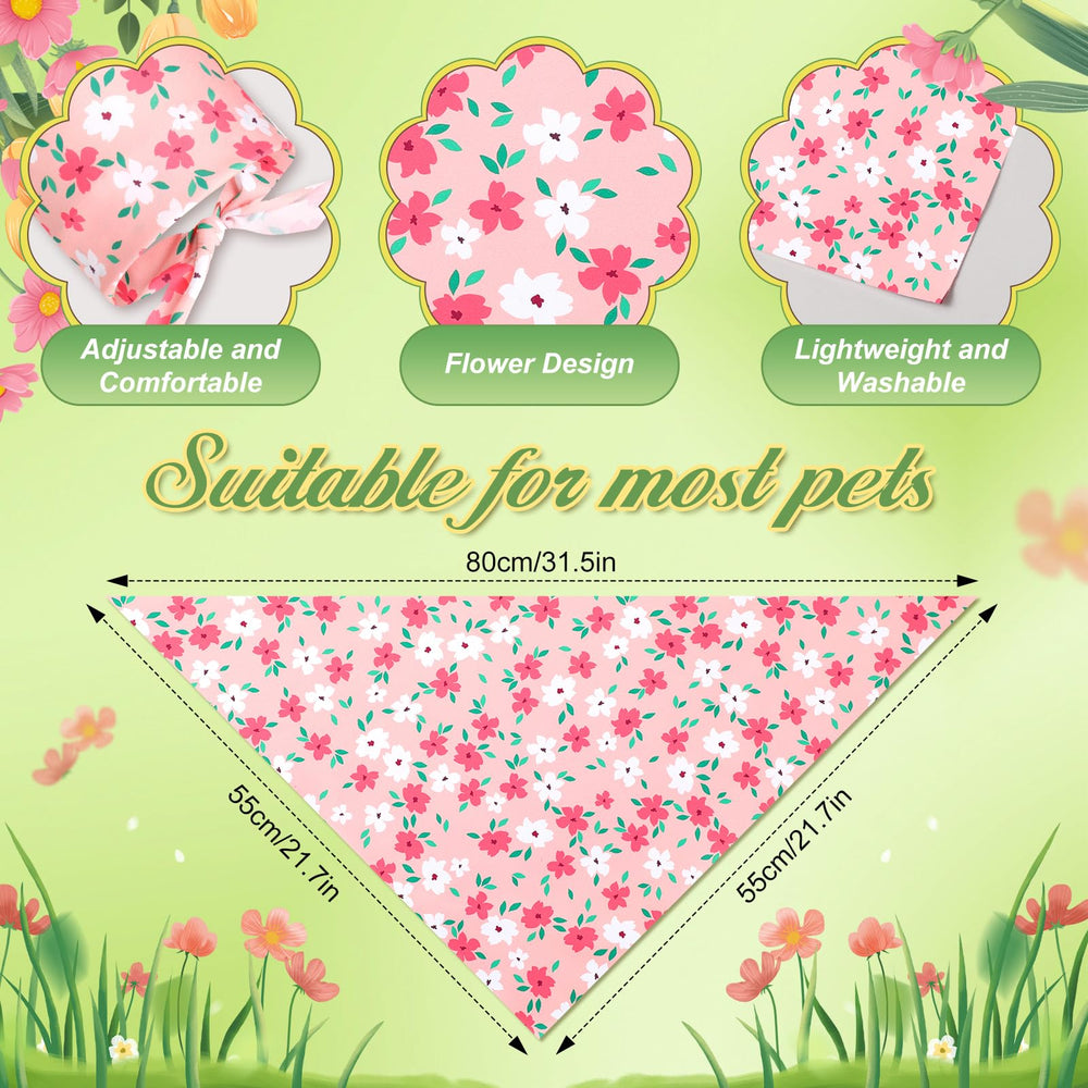 Preboun bandanas de primavera, diseños florales vibrantes para realzar el estilo de tu perro.