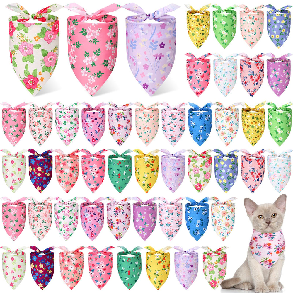 Preboun bandanas florales para perros, paquete de 50, perfecto para fiestas y fotos.
