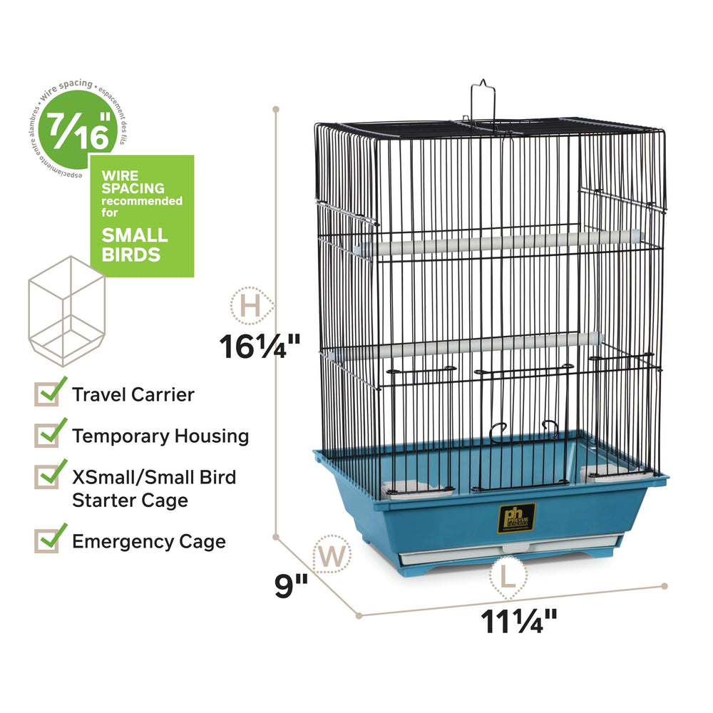 Prevue Pet Products jaula aves pequeñas azul interior removible, fácil limpieza.