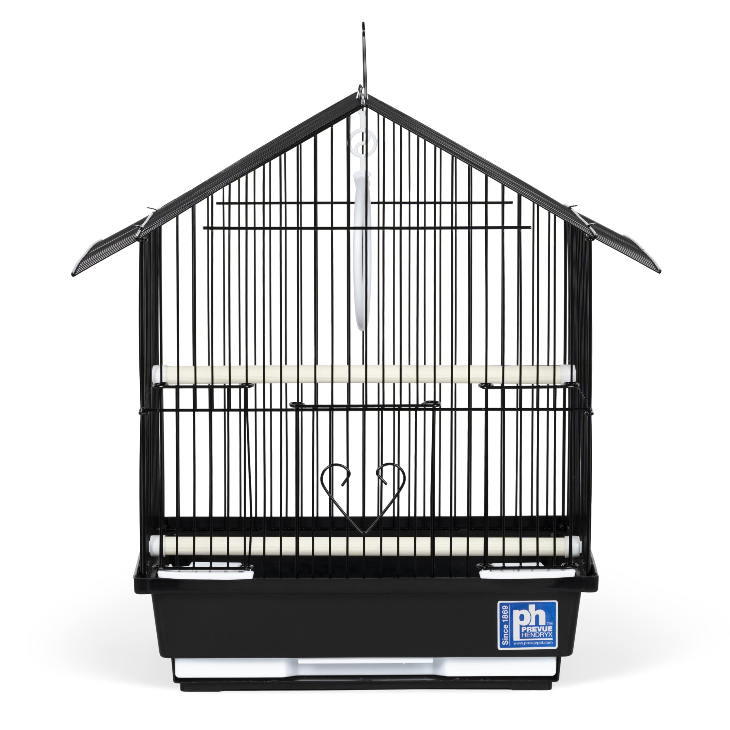 Parakeet Manor de Prevue: dos tazones plásticos para comida y agua al alcance
