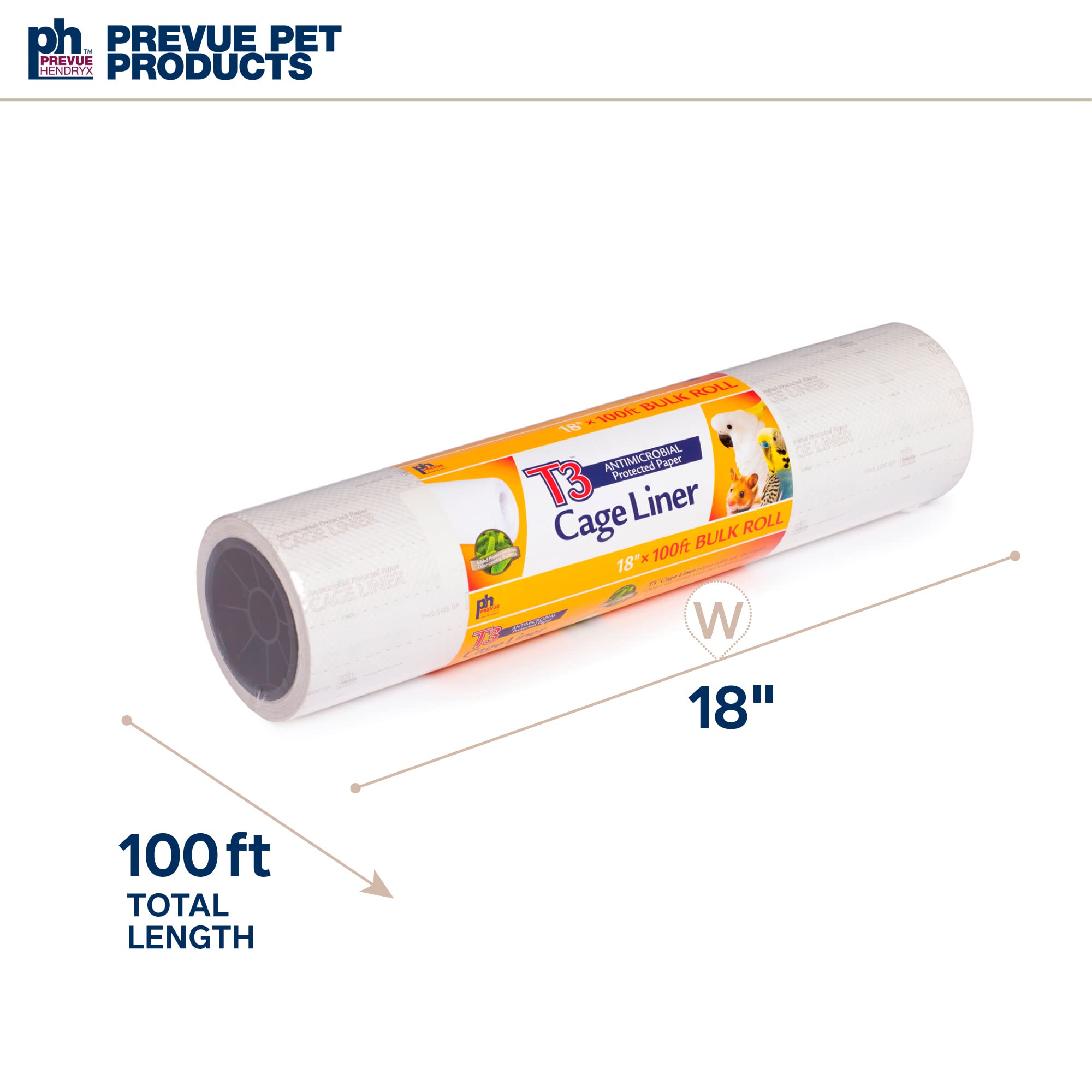 Prevue T3 Cage Liner papel natural sin químicos para seguridad de las aves.