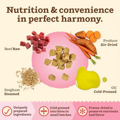 Primal Kibble carne de res liofilizada: proteína de alta calidad para músculos felinos
