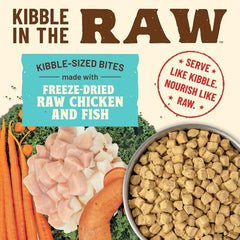 Primal Kibble En Crudo, cuchara para servir, nutrición cruda lista para comer.