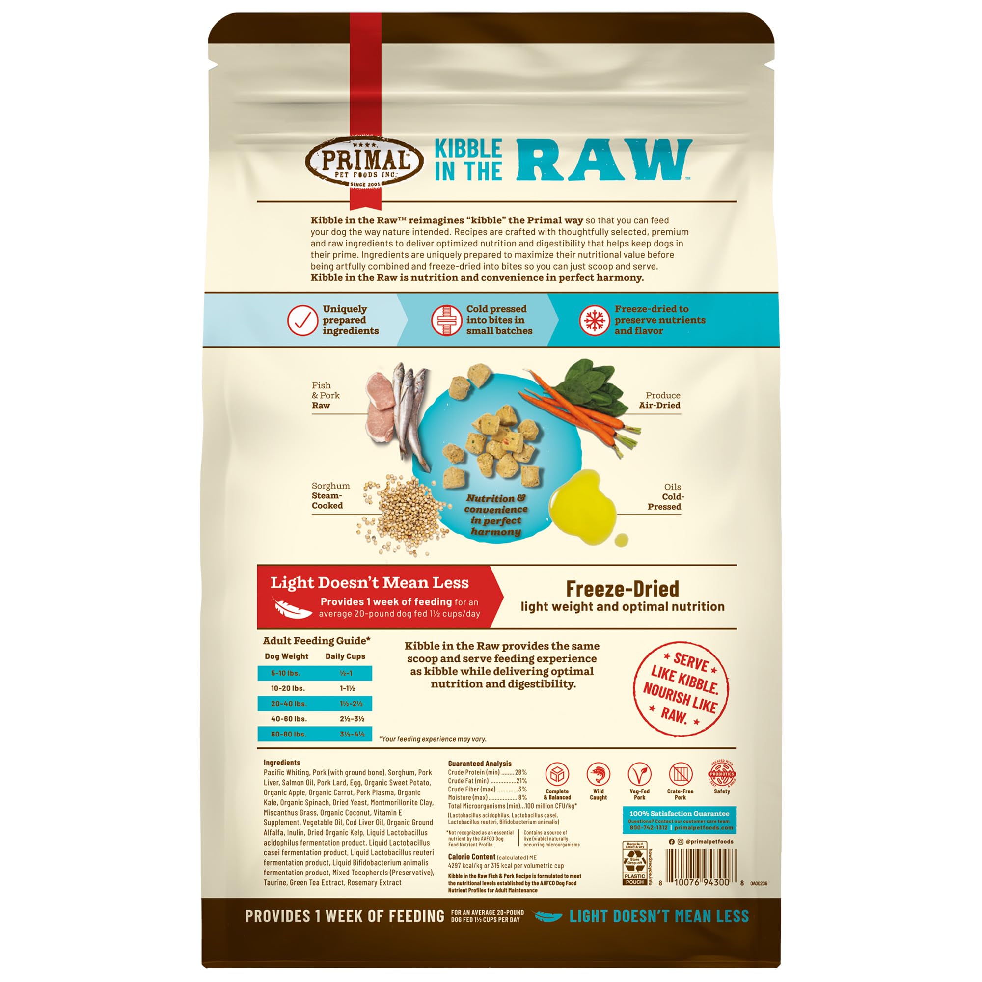 Primal Kibble in the Raw hecho en EEUU para calidad y trazabilidad.