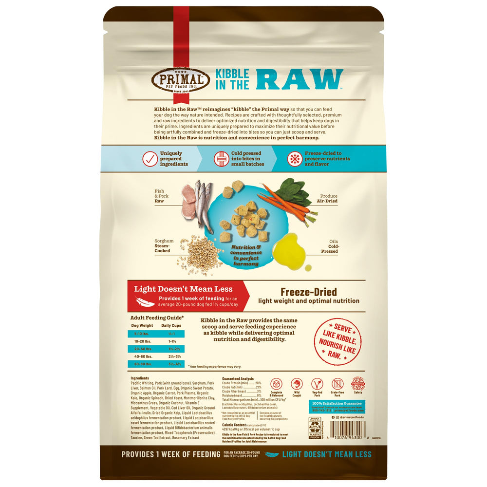 Primal Kibble in the Raw hecho en EEUU para calidad y trazabilidad.