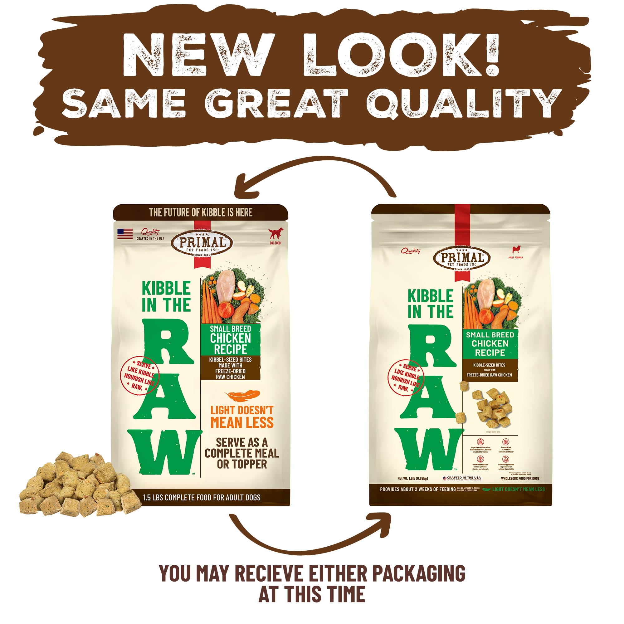 Primal Kibble digestivo suave, favorece bienestar digestivo.