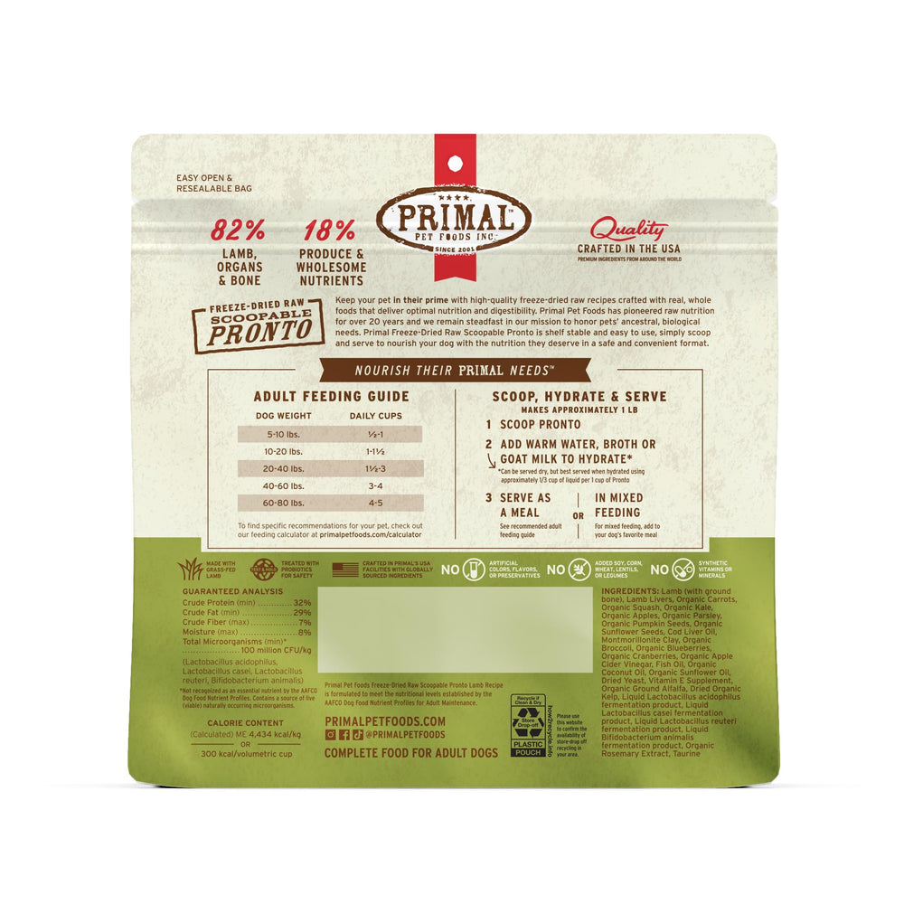 Primal Pronto Mini Nuggets de cordero: alto contenido proteico para perros activos