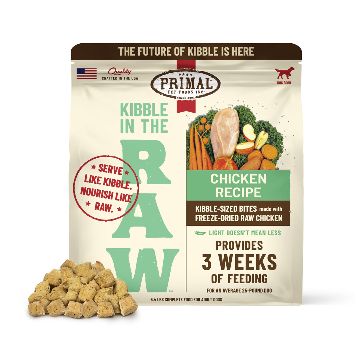 Primal croquetas crudas en bolsa de 5.4 libras listas para servir