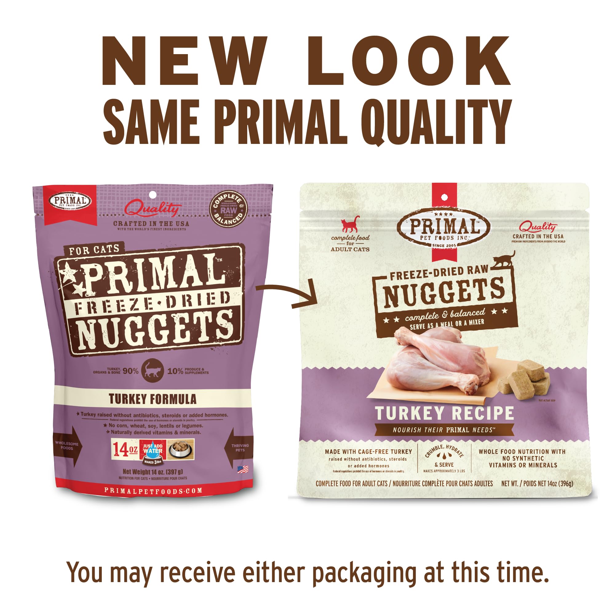 Primal Pet Foods bocados pavo en bolsa: crujientes para servir fácilmente