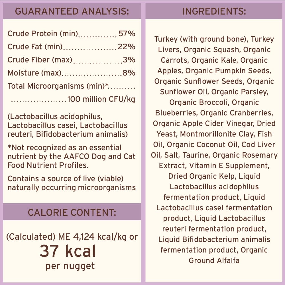 Primal Pet Foods bocados pavo ingredientes reales: sin conservantes