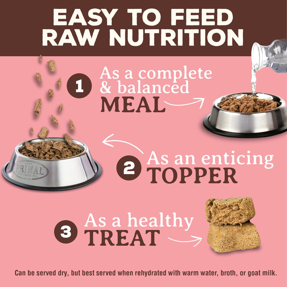 Primal Pet Foods nuggets probioticos incluidos para salud intestinal potencial.