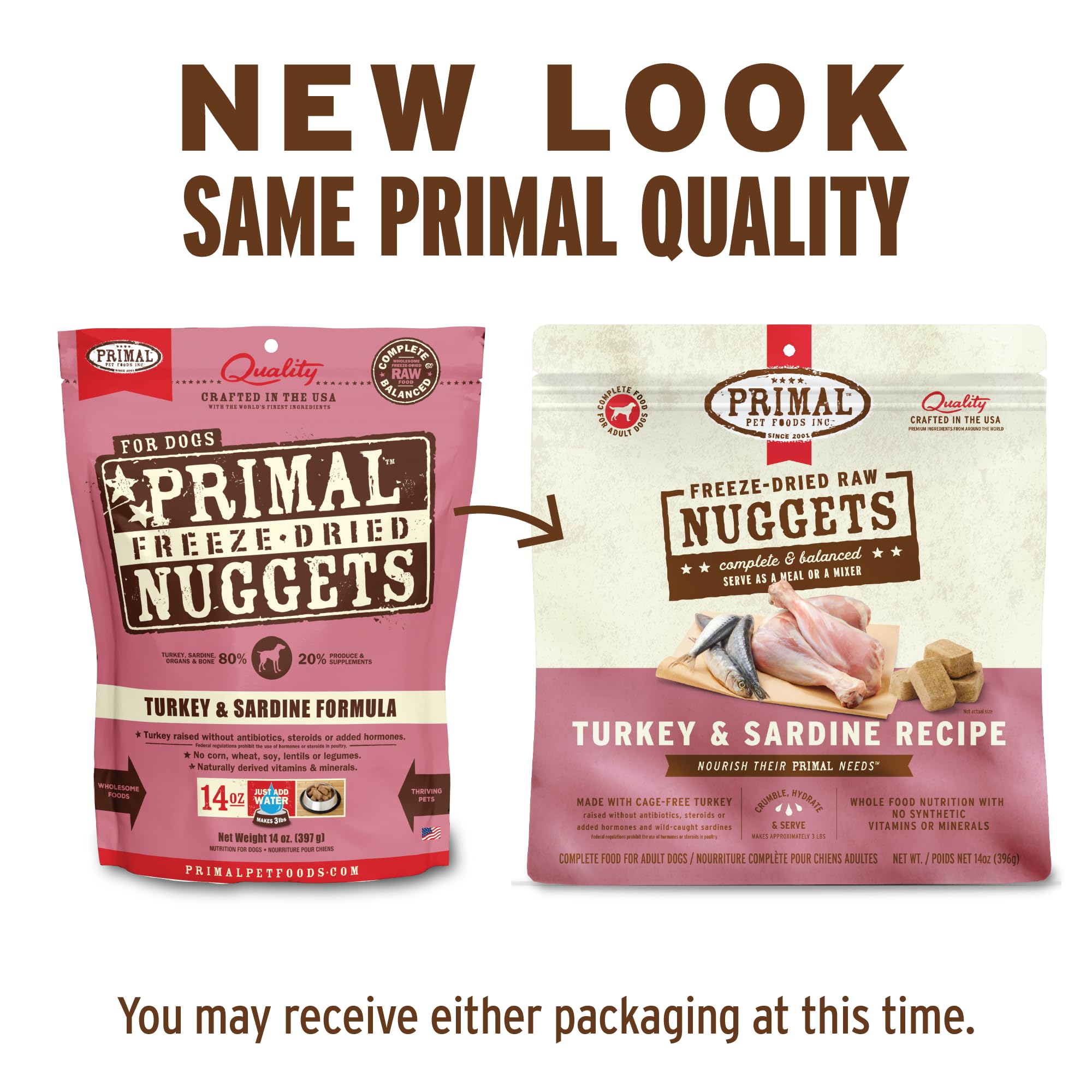 Textura crujiente de Primal Nuggets ideal como topper.