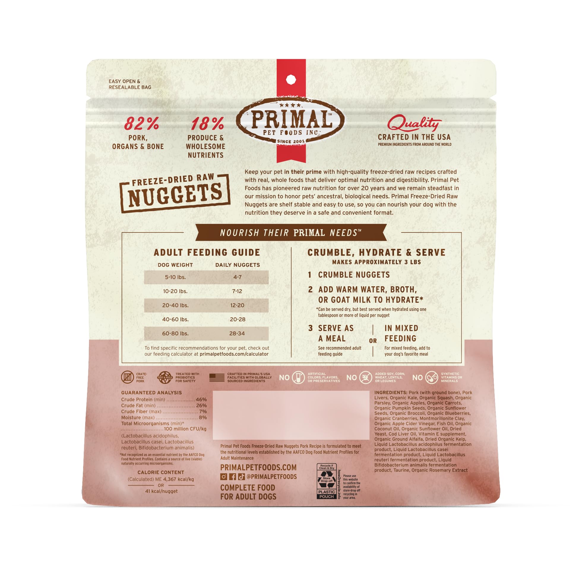 Primal Pet Foods: alimento premium de cerdo liofilizado para perros.