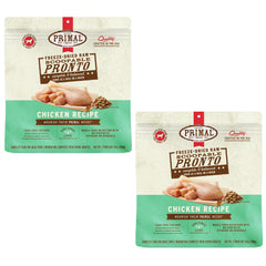 Primal Pet Foods Pronto Mini Nuggets pollo, presentación lista para servir como comida completa.